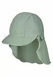 Sterntaler Schirmmütze Uni – Unisex Baby Sommermütze und Nackenschutz – UV-Schutz 50+ Mütze aus Bademodenstoff – Leicht & schnelltrocknend – Kinder Kopfbedeckung - Bademode - Farbe mattgrün, Größe 51