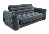 Intex Aufblasbares Sofa mit Schlaffunktion für 2 Personen Max. 200kg (127x231x66 cm) Couchsofa aufblasbar mit Getränkehalterung (66552NP)
