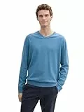 TOM TAILOR Herren Strickpullover mit V-Ausschnitt, 37095 - Ocean Blue Melange, L