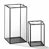 draadwerk® Windlichter 2er Set | Vitrea | Laternen | Wohndekoration für Innen & Außen | Outdoor-Windlichter | Designer Dekoration für Wohnzimmer, Balkon & Garten (Schwarz) (2, Schwarz)