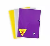 Clairefontaine 293312AMZ - Set mit 3 Heften Mimesys, 24 Blatt, DIN A4+, 24 x 32cm, 90g, kariert, 1 Set, farbig sortiert