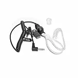 HYS Ohrhörer Schallschlauch 3,5 mm transparent inkl. Halteclip höre nur zu In-Ear Kopfhörer Security Headset für Funkgerät (1er Set, Schwarz)