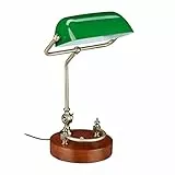 Relaxdays Bankerlampe Schreibtischlampe Retro, grün-braun