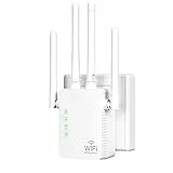 WLAN-Extender-Signalverstärker für bis zu 5000 sq.ft und 55 Geräte, Verstärker mit großer Reichweite und Ethernet-Anschluss, Zugangspunkt, 1-Tasten-Einrichtung, Alexa-kompatibel