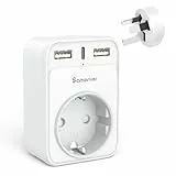 Reiseadapter Australien Adapter Deutschland Stecker Reisestecker Reiseadapter mit 2 USB 1USB C (3A) Steckdosenadapter Typ I für Neuseeland,Australien,China,Argentinien Wand Ladegerät…