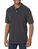 Amazon Essentials Herren Polohemd aus Baumwollpiqué in normaler Passform (erhältlich in Übergrößen), Schwarz, XXL