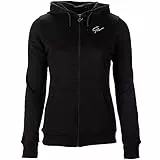 Gorilla Wear Pixley Zipped Hoodie - schwarz - leicht funktionell Oberteil Pullover mit Logo Reissverschluss zum Sport Alltag Freizeit Workout Training bequem atmungsaktiv aus Baumwolle Polyester, S