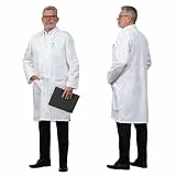 ZOLLNER Herren Laborkittel - Arztkittel mit praktischen Taschen und Druckknöpfen - Baumwolle - Größe 52 - waschbar bis 95°C - Oeko Tex® zertifiziert