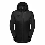 Mammut Ultimate VII SO Hooded Jacket Women | Outdoor Jacke für Damen, Wasserabweisende Softshelljacke, Funktionsjacke mit Kapuze, Gore-Tex Wanderjacke, Atmungsaktiv, Winddicht | Schwarz, S