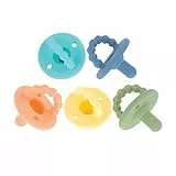 Nuby Softees – Silikon-Schnuller für Babys – Beißring – 5er-Pack – Ab der Geburt – Beruhigt das Baby