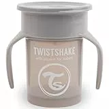 Twistshake 360 ​​Tasse | Baby-Schnabeltasse mit 360°-Trinkrand - 230 ml | Lernbecher für Kinder mit Henkeln | Auslaufsicherer Trinkbecher für Kleinkinder | BPA-frei | 6+ Monate | Grau