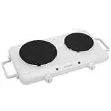 Bomann® Doppelkochplatte | Leistungsstarke Kochplatte mit stufenlos regelbaren Thermostaten | 2 Kochplatten | Cool-TouchGriffe | Doppelkochfeld mit 1500W/1000W | DKP 5028 CB