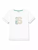 Steiff T-Shirt Kurzarm EU Größe 122 Bright White, Teddybärmotiv, Sommer Shirt für Kinder, Babyoberteil, Basic Shirt, bequem und weich, waschmaschinenfest