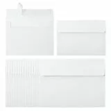 PATIKIL 24Pack A2 Umschläge, Selbstklebende Weiße Einladungsumschläge für Postkarten Hochzeitsgrüße Karten Fotos Ankündigungen Versand, 14.6 x 11.1cm Größe