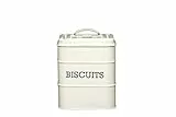 KitchenCraft Living Nostalgie Metall Keksdose, luftdicht, 14,5 x 19cm, antik creme