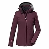 killtec Damen Funktionsjacke/Outdoorjacke mit abzippbarer Kapuze KOS 133 WMN JCKT, weintraube, 46, 38383-000