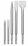 kwb SDS-Plus Meißel-Set für Bohrhammer - 5-teiliger Satz für Abbruch- und Renovierungsarbeiten - Robuster CR-Stahl - Praktischer Kunststoff-Koffer