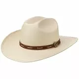 Stetson Edcouch Western Toyo Strohhut Naturfarbener Hut Cattleman-Krone Ledergarniturband Herren Frühjahr Sommer Natur XL (60-61 cm)