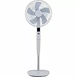 Midea FS40-15AR DC Motor Standventilator leise mit Fernbedienung,26 Geschwindigkeitsstufen,12 Stunden Timer,LED-Anzeige,3 Modi,80°Oszillationsfunktion,Ventilatorn mit Luftzirkulation