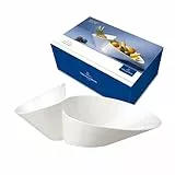 Villeroy & Boch - Newwave Eye-Catcher Doppelschale, Spülmaschinenfest, Mikrowellensicher, Salatschüssel, Schale, Obstschale, Snackschale, Geschirr Weiß, Groß, Premium Porzellan