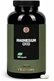 Vitabaum® Magnesiumoxid - 400 mg Magnesium pro Tag - Unterstützt die Muskelfunktion und lindert Müdigkeit - 365 Kapseln - 1 Jahr Vorrat - Vegan, Glutenfrei, Laktosefrei