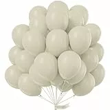 PartyWoo Luftballons Beige, 50 Stück 12 Zoll Ballons Beige, Luftballons für Ballongirlande oder Ballonbogen als Partydeko, Geburtstagsdekoration, Hochzeitsdekoration, Babypartydekoration, Weiß-F12