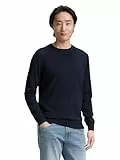 TOM TAILOR Herren 1012819 Basic Strickpullover Mit Crewneck, 13160 - Knitted Navy Melange, XL EU