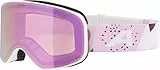 ALPINA Slope Q-Lite - Stylische Skibrille für Damen und Herren, Anti-Fog, effektive Luftzirkulation, Verspiegelte Scheibe, white-rose matt/rose