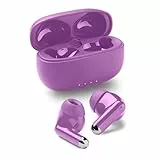 Music Sound Drift Bluetooth In-Ear-Kopfhörer kabellos mit kompaktem, farbenfrohem Case, Auto-Pairing, Touch-Steuerung, bis zu 22 Stunden Wiedergabezeit, lila