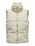 JdY Damen Jdynewerica Short Waistcoat Otw Noos Weste, Moonbeam/Detail:SILVER ZIPPER, S EU