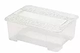 Heidrun Tex-Box mit Deckel + Klickverschluss - 10 Liter - 38 x 28 x 14 cm - transparent