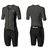 Lo.gas Herren Pro Trisuit Kurzarm Triathlonanzug für Rennen und Triathlon-Wettkämpfe -Triathlon-Anzug für Herren Gray X-Large