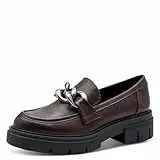 Marco Tozzi Damen Loafer mit Blockabsatz Vegan, Rot (Bordeaux), 39 EU