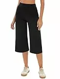 Crewhpo Jogginghose Damen 3/4 Lang Sporthose High Waist Freizeithose mit Taschen Einfarbige Hose für Frauen Sweathose Trainingshose Yogahose für Sommer