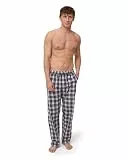 DANISH ENDURANCE Schlafanzughose Herren Lang, 100% Bio-Baumwoll Schlafanzug Lang, Pyjama Hose Herren mit verstellbaren Bund, Karo Camel, XL