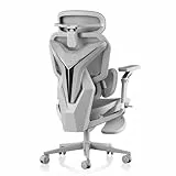 AutoFull G7 Ergonomischer Gaming Stuhl, Gaming-Stühle mit Dynamischer Lendenstütze, 720° Doppelachsen-Dreharmlehnen, 140° Rückenlehnen-Neigung & 4D-Nackenkissen (Weiß)