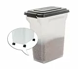 Iris Ohyama Hundefutter Aufbewahrung mit Rollen, 20L/7.5kg, Schwarz, Luftdichte Futterbox, Trockenfutter, Futterbehälter, Für Hunde, Katzen, Tierfutterbehälter, BPA-frei, Dog Food Container, ATS-M