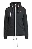 OXMO OXTilda Damen Jacke Übergangsjacke mit Kapuze Kordelzügen Eingrifftaschen Regular fit, Größe:M, Farbe:DARK GREY (792890)