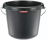Curver 228028 Eimer (aus Kunststoff mit Metallhenkel) 5-Liter, 24 x 19,5 x 24 cm, Grau