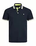 JACK & JONES Herren Poloshirt JJEPAULOS - Relaxed Fit Plussize XXL-8XL Baumwolle, Größe:3XL, Farbe:Dark Navy NEON 12143859