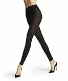 FALKE Damen Leggings Softmerino W Le Wolle Baumwolle einfarbig 1 Stück, Schwarz Black 3000, 38-40