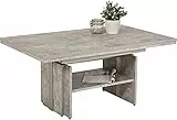 Hela Tische, Couchtisch Wohnzimmertisch Jerome, Holzwerkstoff melaminbeschichtet, Beton-Optik, ausziehbar 110-177cm, höhenverstellbar mit Lift 53-69cm