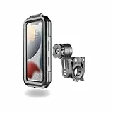 INTERPHONE - 2 in 1 - Universelles wasserdichtes Hartschalenetui für Smartphones bis zu 6,5 Zoll – Motorrad-Handyhalterung – QUIKLOX-Modulsystem – Lenkerhalterung im Lieferumfang enthalten