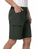 Moosehill Kurze Hosen Herren, Wanderhose Cargo Shorts Wasserabweisend mit 6 Taschen Leichte Atmungsaktiv MTB Hose Radlerhose Fahrradhose Manner Kurz Bermuda Treking Outdoorhose Sommer(Armeegrün, L)