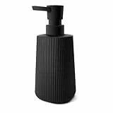 Mamiddle Moderne Seifenspender für Bad & Küche aus Glas, 250ml/8.5oz Seifenspender Bad für Badezimmer, Arbeitsplatte, Küche, Soap Dispenser mit Pumpspender (Schwarz 1 Stück)