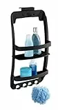 WENKO Regal Mod. Universal Badregal Hängeregal stehend Wandregal ohne Bohren Duschablage Badezimmer Ordnung Kunststoff 26 x 54,5 x 11,5 cm schwarz