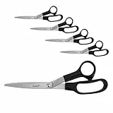 D.RECT PO-21 21cm 12 Stück Edelstahl Schneidschere für Papier und Tapes l Kunststoff-Griff l Schulschere Schere für Einsatz in Zuhause l Schule und Büro, Schwarz, 110913