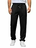 Runcati Jogginghose Herren Regular Fit Sporthose Lang Casual Freizeithose Fitness Sweathose Elastische Taille Trainingshose Mit Kordelzug Schwarz L