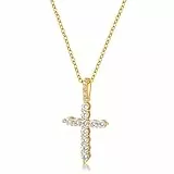 Kenivira Kreuz Kette Damen Silber Kreuz Anhänger Halskette Gold/Silber Kette