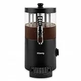 H.Koenig Spender für heiße Schokolade SHK802, Edelstahl, 1200 W, abnehmbarer Behälter mit 3 l, Thermotast, verstellbar, Warmhaltefunktion, Tropfschutz, spülmaschinengeeignet, Schwarz